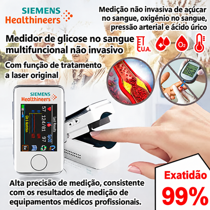 Medidor de Glicose no Sangue Não Invasivo SIEMENS + Tensiómetro Eletrónico (COMPRE 1 E RECEBA OUTRO GRÁTIS)