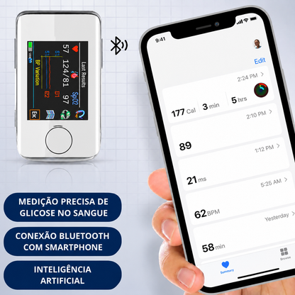 Medidor de Glicose no Sangue Não Invasivo SIEMENS + Tensiómetro Eletrónico (COMPRE 1 E RECEBA OUTRO GRÁTIS)